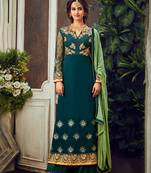 Peach embroidered pure viscose salwar