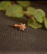 Sizzling gold floral diamond cubic zirconia clipon nose-ring or nosepin