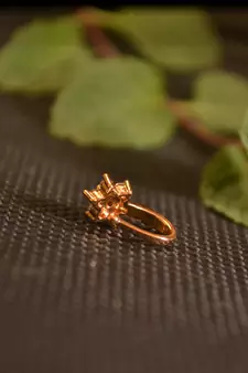 Sizzling gold floral diamond cubic zirconia clipon nose-ring or nosepin