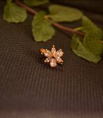 Sizzling gold floral diamond cubic zirconia clipon nose-ring or nosepin
