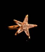 Sizzling gold floral diamond cubic zirconia clipon nose-ring or nosepin