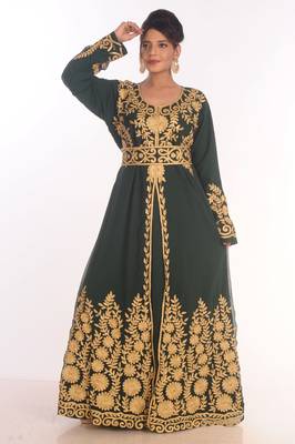 SALE !! Moroccan Islamic Kaftan Beach Fancy Modern Floor Length Bell Sleeve For Women Dress 1