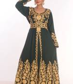 SALE !! Moroccan Islamic Kaftan Beach Fancy Modern Floor Length Bell Sleeve For Women Dress