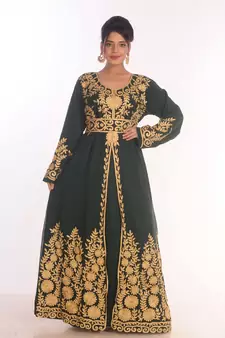 SALE !! Moroccan Islamic Kaftan Beach Fancy Modern Floor Length Bell Sleeve For Women Dress