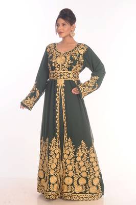 SALE !! Moroccan Islamic Kaftan Beach Fancy Modern Floor Length Bell Sleeve For Women Dress 3
