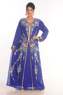 Royal Ethnic Maxi Abaya Moroccan Islamic Kaftan Beach Fancy Modern Floor Length Bell Sleeve For Women Dress 1