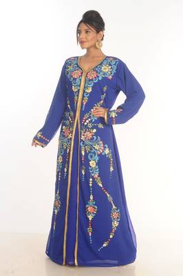 Royal Ethnic Maxi Abaya Moroccan Islamic Kaftan Beach Fancy Modern Floor Length Bell Sleeve For Women Dress 2