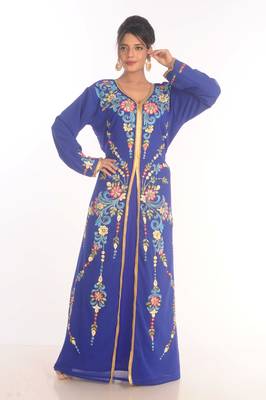 Royal Ethnic Maxi Abaya Moroccan Islamic Kaftan Beach Fancy Modern Floor Length Bell Sleeve For Women Dress 4