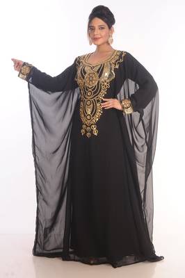 Royal Moroccan Ethnic Maxi Abaya Islamic Kaftan Beach Fancy Modern Floor Length Long Sleeve For Women Dress 4