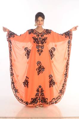 Royal Moroccan Ethnic Maxi Abaya Islamic Kaftan Beach Fancy Modern Floor Length Long Sleeve For Women Dress 1