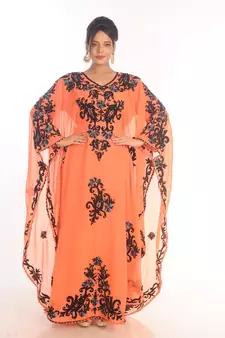 Royal Moroccan Ethnic Maxi Abaya Islamic Kaftan Beach Fancy Modern Floor Length Long Sleeve For Women Dress
