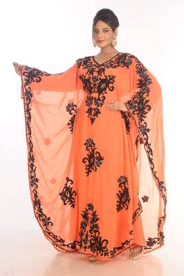 Royal Moroccan Ethnic Maxi Abaya Islamic Kaftan Beach Fancy Modern Floor Length Long Sleeve For Women Dress 4