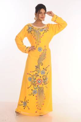 Royal Ethnic Maxi Abaya Moroccan Islamic Kaftan Beach Fancy Modern Floor Length Long Sleeve For Women Dress 2