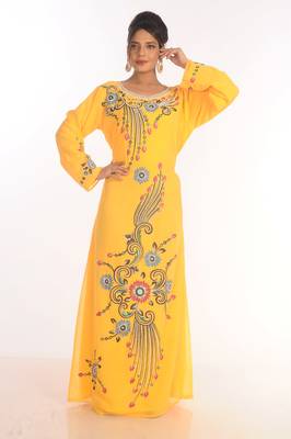 Royal Ethnic Maxi Abaya Moroccan Islamic Kaftan Beach Fancy Modern Floor Length Long Sleeve For Women Dress 3