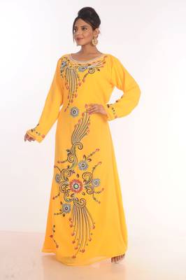 Royal Ethnic Maxi Abaya Moroccan Islamic Kaftan Beach Fancy Modern Floor Length Long Sleeve For Women Dress 4