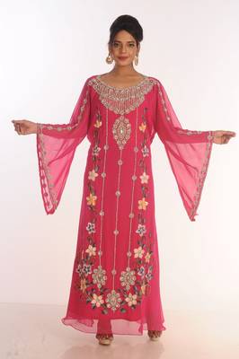 Dubai Moroccan Kaftan Farasha Abaya Maxi Modern Fancy Floor Length Dress 1