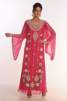 Dubai Moroccan Kaftan Farasha Abaya Maxi Modern Fancy Floor Length Dress 2