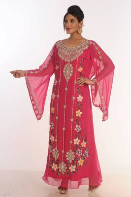 Dubai Moroccan Kaftan Farasha Abaya Maxi Modern Fancy Floor Length Dress 4