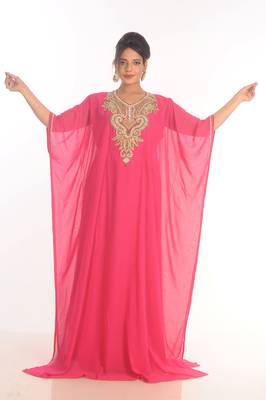SALE !! Moroccan Islamic Kaftan Beach Abaya Fancy Modern Floor Length 3/4 Sleeve For Women Dress 1