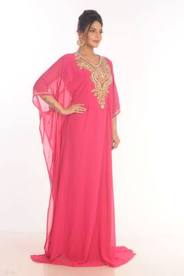 SALE !! Moroccan Islamic Kaftan Beach Abaya Fancy Modern Floor Length 3/4 Sleeve For Women Dress 3