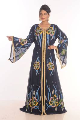 SALE !! Moroccan Islamic Kaftan Beach Abaya Fancy Modern Floor Length Long Sleeve For Women Dress 2