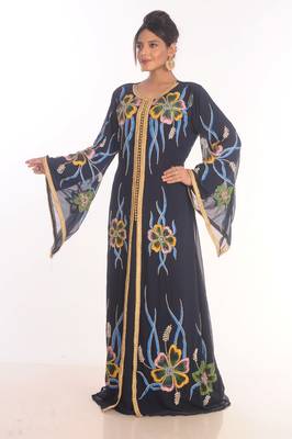 SALE !! Moroccan Islamic Kaftan Beach Abaya Fancy Modern Floor Length Long Sleeve For Women Dress 4