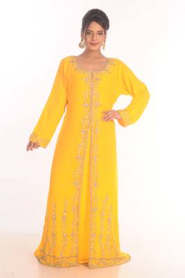 Moroccan Kaftan Farasha Abaya Maxi Modern Fancy Floor Length Dress 1