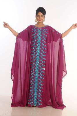 SALE !! Moroccan Islamic Abaya Kaftan Beach Fancy Modern Floor Length Long Sleeve For Women Dress 1