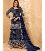 Navy Blue Georgette Pakistani Salwar Kameez