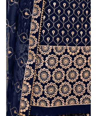 Navy Blue Georgette Pakistani Salwar Kameez 4