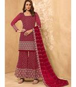 Dark Red Georgette Pakistani Salwar Kameez