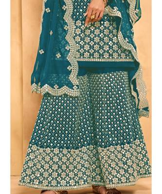 Sky Blue Georgette Pakistani Salwar Kameez 4