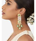 Gold & Green Immitation Kundan Polki Dangler Chandelier