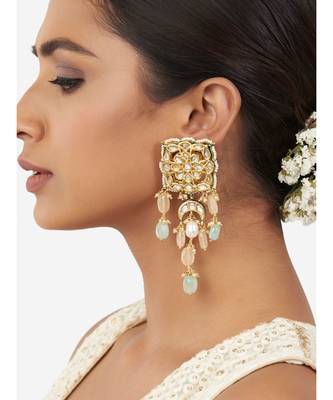 Multi Color Immitation Kundan Polki Dangler Chandelier 1