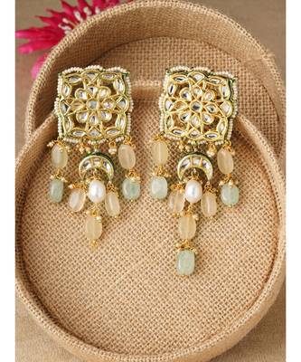 Multi Color Immitation Kundan Polki Dangler Chandelier 3