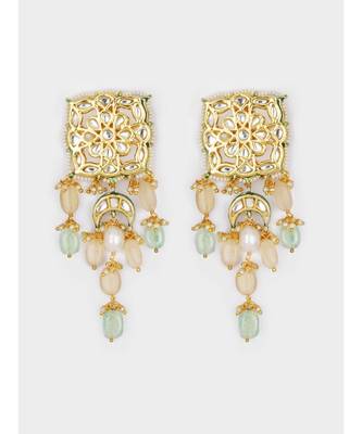 Multi Color Immitation Kundan Polki Dangler Chandelier 4