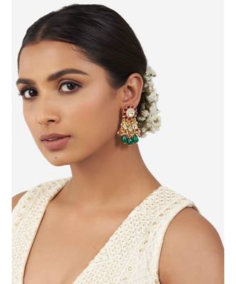 Red & Green Immiation Kundan Polki Dangler Chandelier 2