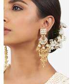 Gold & Green Immitation Kundan Polki Chandbali Chandelier