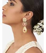 Gold & Red Immitation Kundan Polki & Lakha Meenakari Dangler Drop