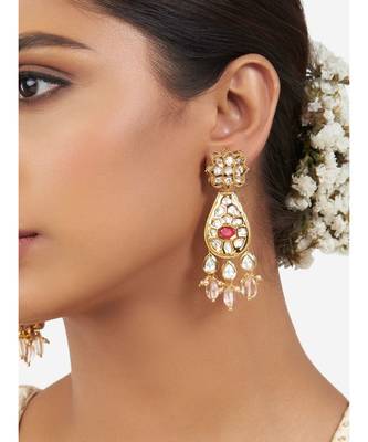 Multi Color Immitation Kundan Polki Dangler Drop 1