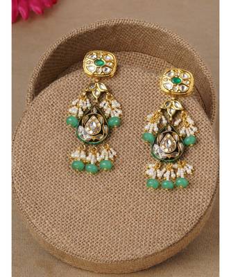 Multi Color Immitation Kundan & Lakha Meenakari Polki Dangler Drop 3