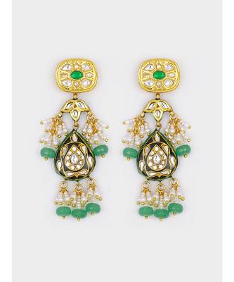 Multi Color Immitation Kundan & Lakha Meenakari Polki Dangler Drop 4