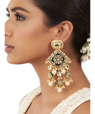 Multi Color Immitation Kundan Polki Dangler Chandelier 1
