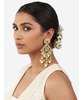 Multi Color Immitation Kundan Polki Dangler Chandelier 2