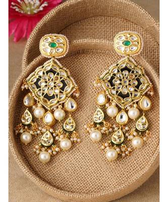 Multi Color Immitation Kundan Polki Dangler Chandelier 3