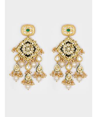 Multi Color Immitation Kundan Polki Dangler Chandelier 4