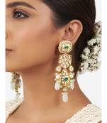 Gold & Green Immitation Kundan Polki Dangler Drop