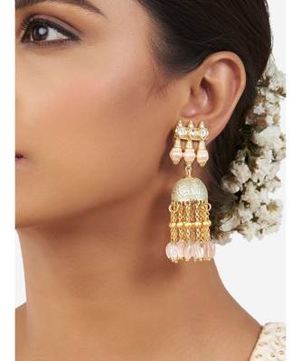 Multi Color Immitation Kundan Polki & Meenakari Dangler Jhumki 1