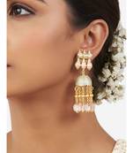 Multi Color Immitation Kundan Polki & Meenakari Dangler Jhumki