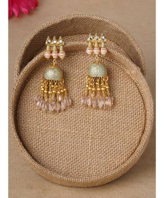 Multi Color Immitation Kundan Polki & Meenakari Dangler Jhumki 3
